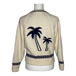 Tomorrowland Reversible Wool Satin Bomber Jacket Palm Tree Size M